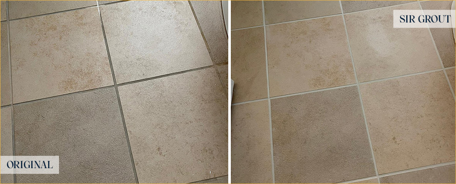 Floor Before and After a Flawless Tile Cleaning in Odenton, MD