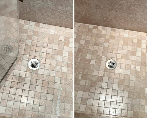 Tile Shower Before and After Our Hard Surface Restoration Services in Annapolis