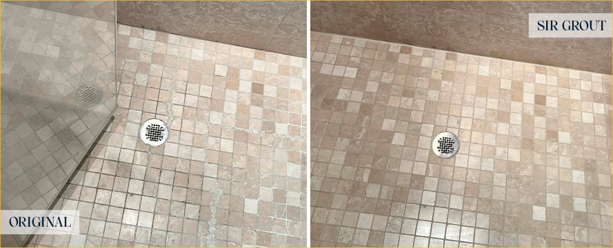 Tile Shower Before and After Our Hard Surface Restoration Services in Annapolis